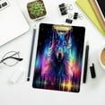 thumbnail image 7 of Acrylic Clipboards with Low Profile Clip, A4 Standard Size 9" x 12.5" File Holder for Writing Drawing, Clip Boards for Doctors Offices, Aurora Borealis Wolf 2 Gifts, 7 of 7