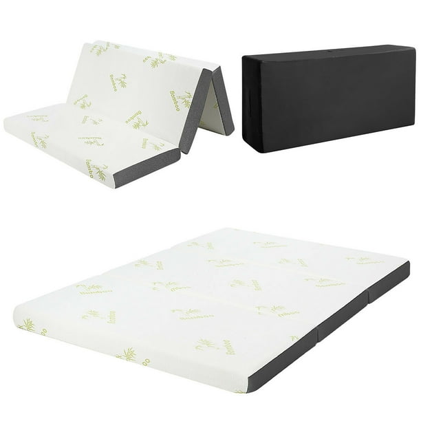 Costway 4 Tri Folding Memory Foam Mattress W Carry Bag Walmart Com Walmart Com