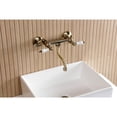 thumbnail image 2 of Kingston Brass KS2113PL Kingston Double-Handle 2-Hole Wall Mount Bathroom Faucet in Antique Brass, 2 of 8