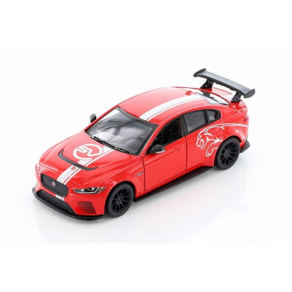 Jaguar Project 8 with Decals Hardtop, Red - Kinsmart 5416DF - 1/38 scale Diecast Model Toy Car (Brand New but NO BOX)