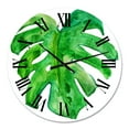 thumbnail image 2 of Designart 'Tropical Leaf Of Monstera I' Farmhouse Wall Clock, 2 of 5