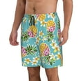 thumbnail image 2 of Bixox Men's Cute Pineapples printing Casual Classic Fit Short Summer Beach Shorts, 2 of 6