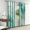 thumbnail image 3 of Aofoto Luxury Modern Design Grommets Blackout Curtain, Green Marble Window Curtains for Bedroom ,2 Panels, 52x84inches, 3 of 5