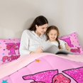 thumbnail image 4 of spefrowx Glitter Princess Letter Print Full Size Bedding Sets for Girls, Pink Star Bow Full Size Bed in a Bag, Pink Reversible, 7-Piece, 4 of 6