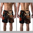 thumbnail image 3 of luoweisi Men's Beach Shorts Quick Dry Swim Trunks with Mesh Lining Cartoon Owl L, 3 of 5