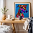 thumbnail image 4 of Pop art Greyhound dog - Digital Art Dog Pop Art Animal Modern Art Psychedelic Abstract Oak Framed Wall Art Print 12 x 12 inches, 4 of 8