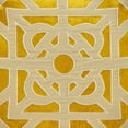 thumbnail image 5 of Nassau Collection Geometric Lattice Velvet Throw Pillow - 18" - Yellow and Beige, 5 of 6