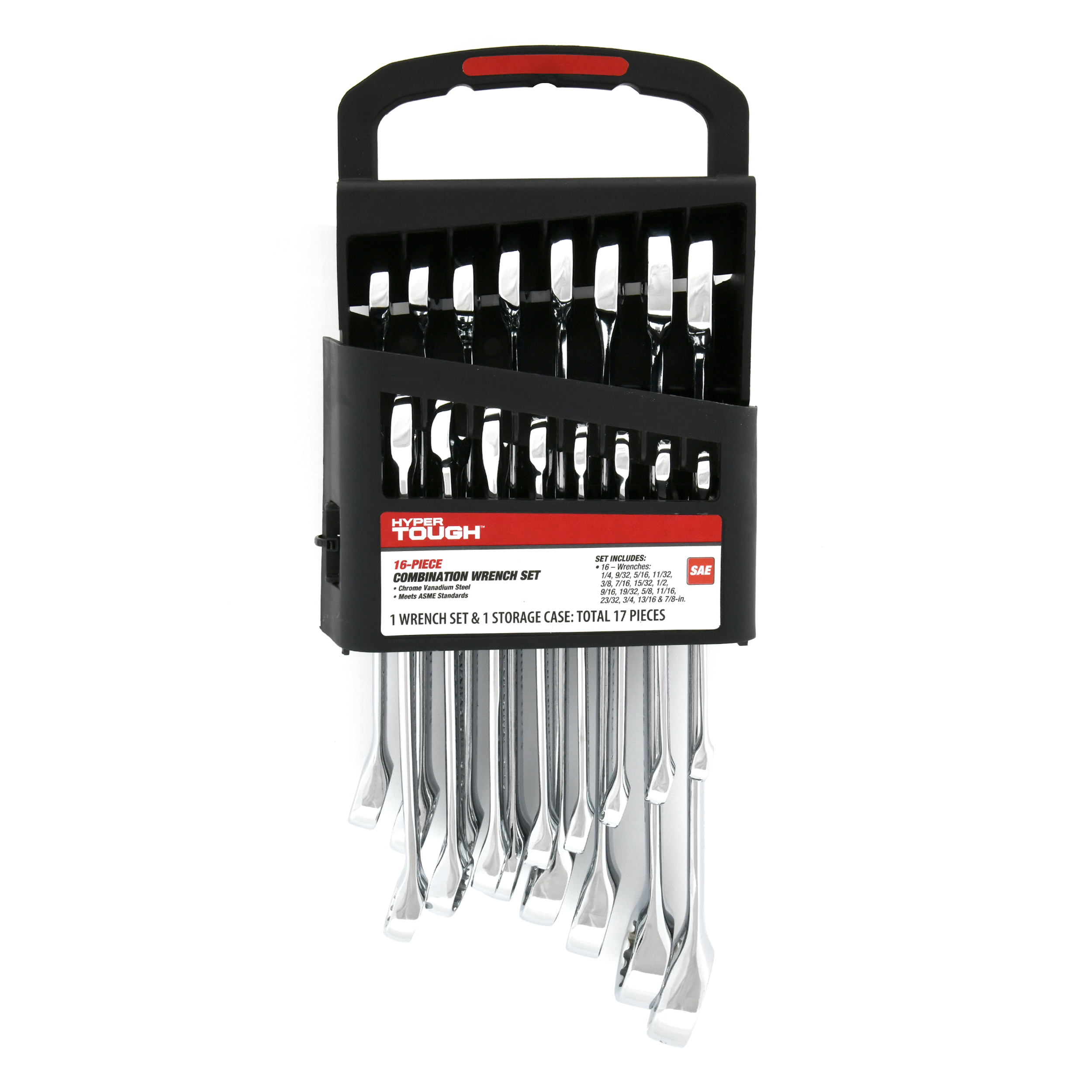 Hyper Tough 16-Piece SAE Combination Wrench Tool Set, Hand Tools