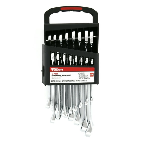 Hyper Tough 16-Piece SAE Combination Wrench Tool Set, Hand Tools