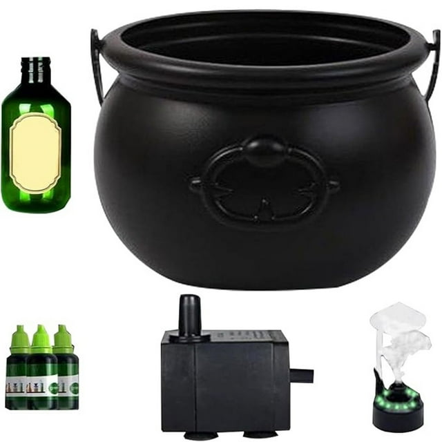 Floating Potion Cauldron Set With Bubbling Effect 30Ml Water Vapor Diffuser Witch Brew Prop For Indoor Halloween Tabletop Decor