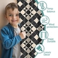 thumbnail image 3 of Blackout Kids Curtains,Black Beige Checkerboard Checkered Pattern Childrens Insulated Curtains Set Of 2,Bedroom Essentials,Toddler Room Decor 42"x84", 3 of 5
