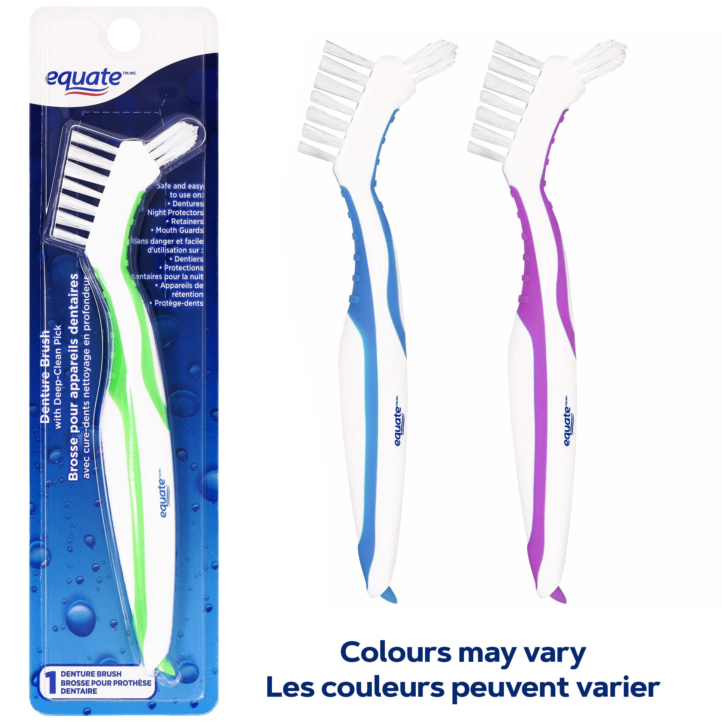 Kit 2 Boîtes à Prothèses Dentaires + 2 Brosses De Nettoyage - Étui De Rangement - Neuf - Couleur Bleu/vert
