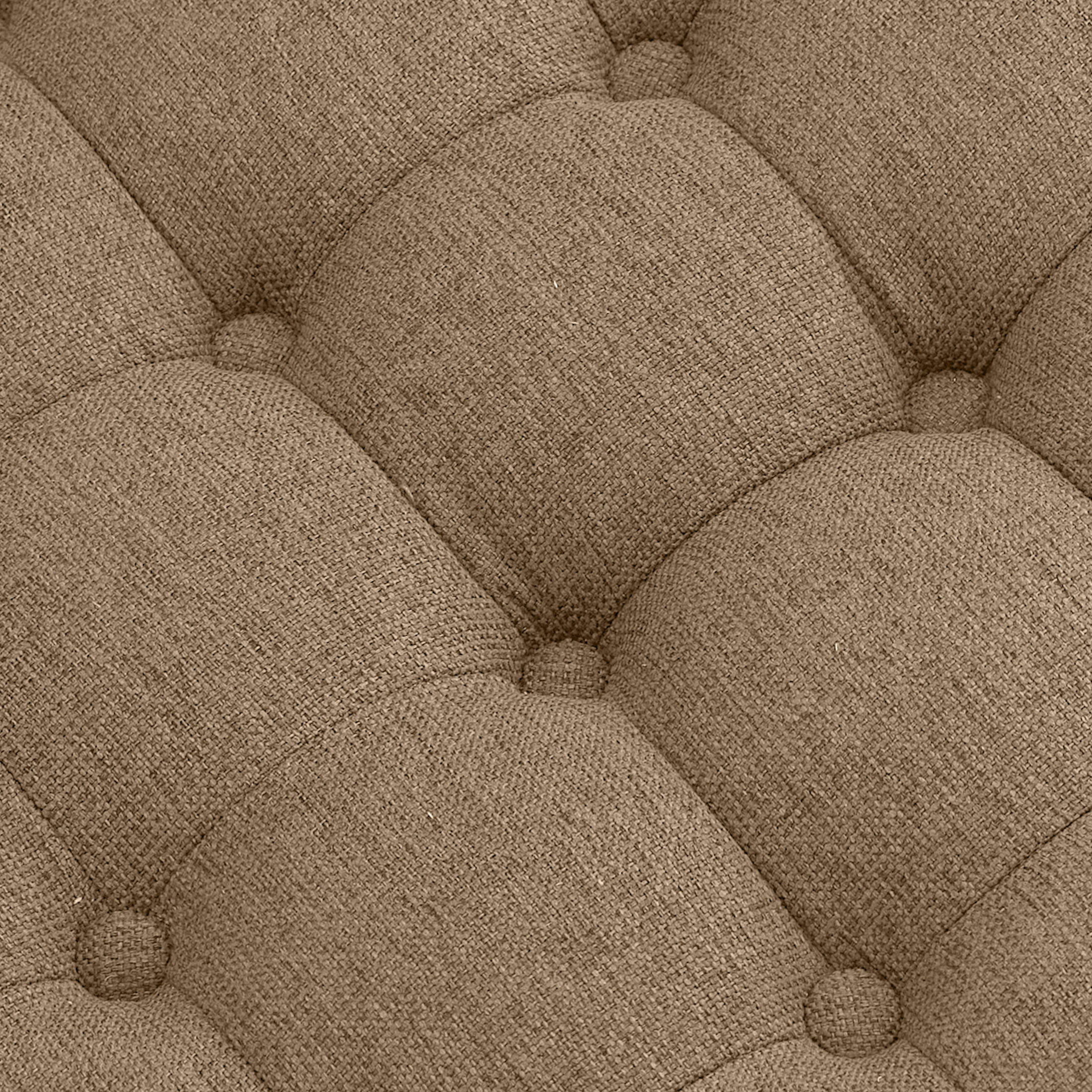30Inch Round Storage Ottoman with Tray, Modern Tufted Fabric Circle Coffee Table with Storage, Upholstered Ottoman with Removable Top for Living Room, Bedroom, Brown