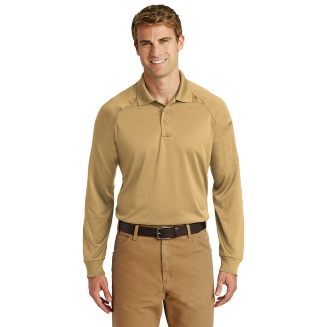 CornerStone® - Seleccione Polo táctico de manga larga a prueba de enganches. CS410LS Piedra angular CS410LS