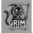 thumbnail image 2 of Black Cat Grim Reapurr Adult Heather Gray Long Sleeve Hoodie-Medium, 2 of 3