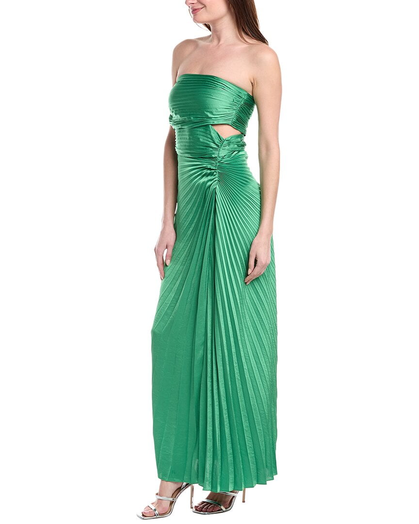 green emerald velvet dress ALC Aries Satin Pleated Maxi Dress main image 0