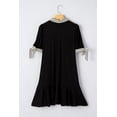 thumbnail image 6 of Women's Black Stripe Detail Polo Dress – Casual Short Sleeve Mini Dress for Summer Outings, XL, 6 of 12