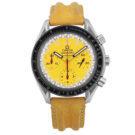Omega Speedmaster 39mm Steel Yellow Dial Automatic Men Watch 3810.12.40