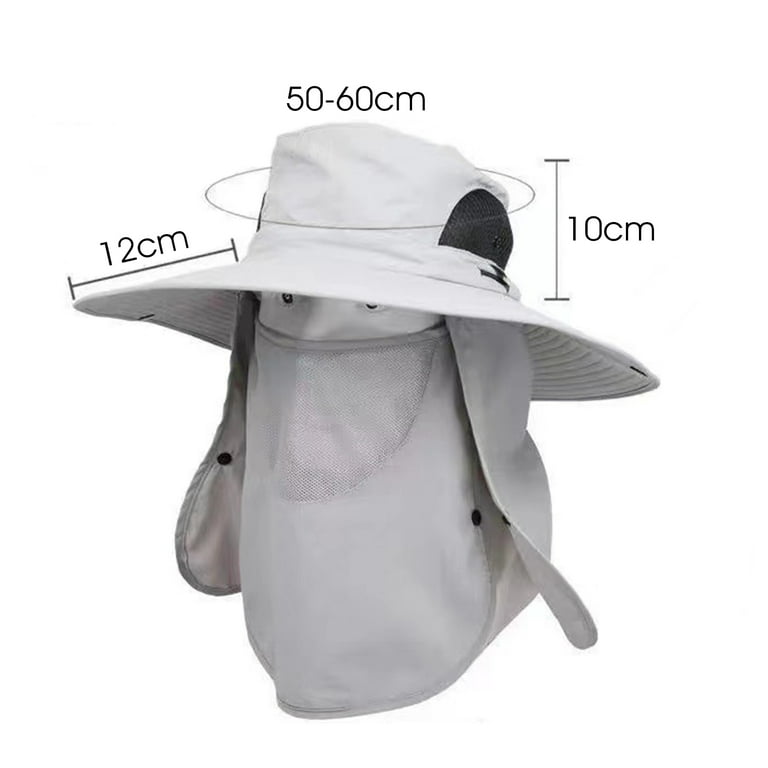 Fisherman Hat Large Brim Face and Neck Protection Anti-UV Men Summer Visor  Hat Fishing Cap for Outdoor