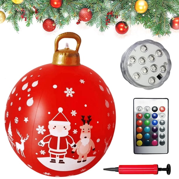 Adornos Navideños Nuevo Navideña Inflable PVC Iluminada 24 Pulgadas Con Remota Ligera