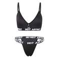thumbnail image 2 of Xysaqa Womens Letter Print Lingerie Set, Women's 2 Piece Sportwear Sleepwear Underwear Bra and Thong Panty Sets for Women, 2 of 8