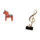 thumbnail image 5 of Figura decorativa de resina con forma de nota musical de caballo Dalecarlian. Escultura creativa de animal para mesa, estantería o escritorio. Ideal c, 5 of 8