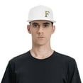 thumbnail image 4 of ZICANCN Alphabet F Pattern Baseball Caps, Trucker Hats for Men And Women, Adjustable Breathable Flat Caps, White, 4 of 6