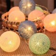 thumbnail image 4 of Cadena de luces LED navideñas de 10/20/40, bolas de algodón, para fiestas, bodas, habitaciones infantiles, fiestas de cumpleaños, hogar, jardín, loft, luces decorativas, 4 of 5