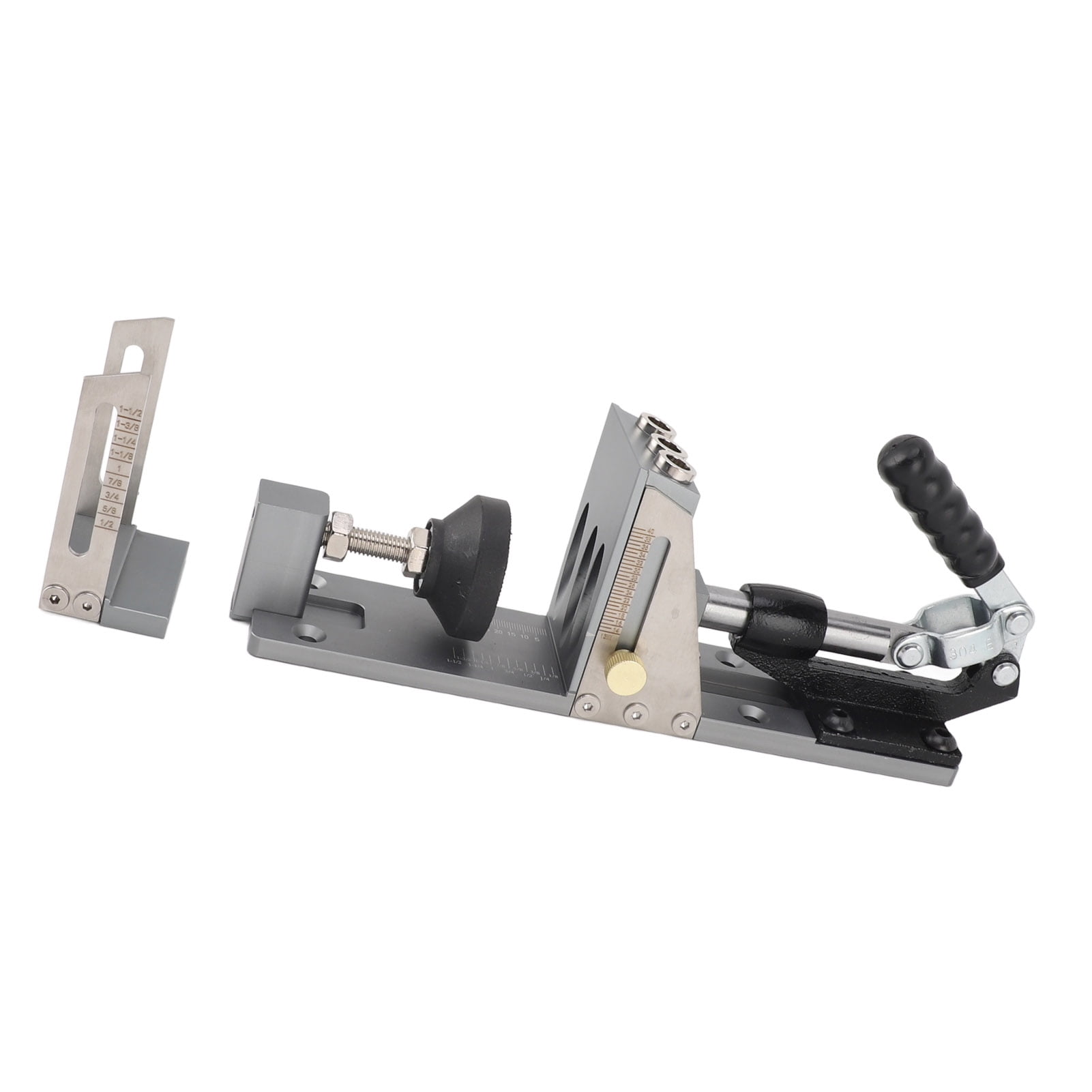 2024 Pocket Hole Jig Kit Pocket Screw Jig Accurate Easy Adjust Aluminium Alloy Woodworking Tool with Step Drill Wrench for Projects