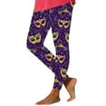 thumbnail image 3 of Meichang Women's Mardi Gras Workout Leggings Mask Print Yoga Pants High Waist Stretchy Carnival Tights Leggings, 3 of 7
