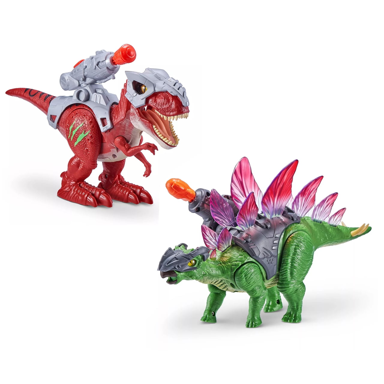 Vtg Robo Dino Stego Bot GUN cannon Tek Toys stegosaurus chrome