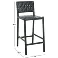 thumbnail image 2 of Safavieh Jeremiah Woven Leather Counter Stool in Black, 2 of 10