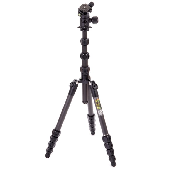 3 Legged Thing Legends Bucky 5-Section Carbon Fiber Travel Tripod with AirHed Vu Ball Head, Darkness