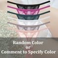 thumbnail image 3 of Tanga de encaje Sexy para mujer, bragas de cintura baja, tangas transparentes, ropa interior con parte trasera en T, lencería íntima sólida, 4 unids/set, 3 of 5