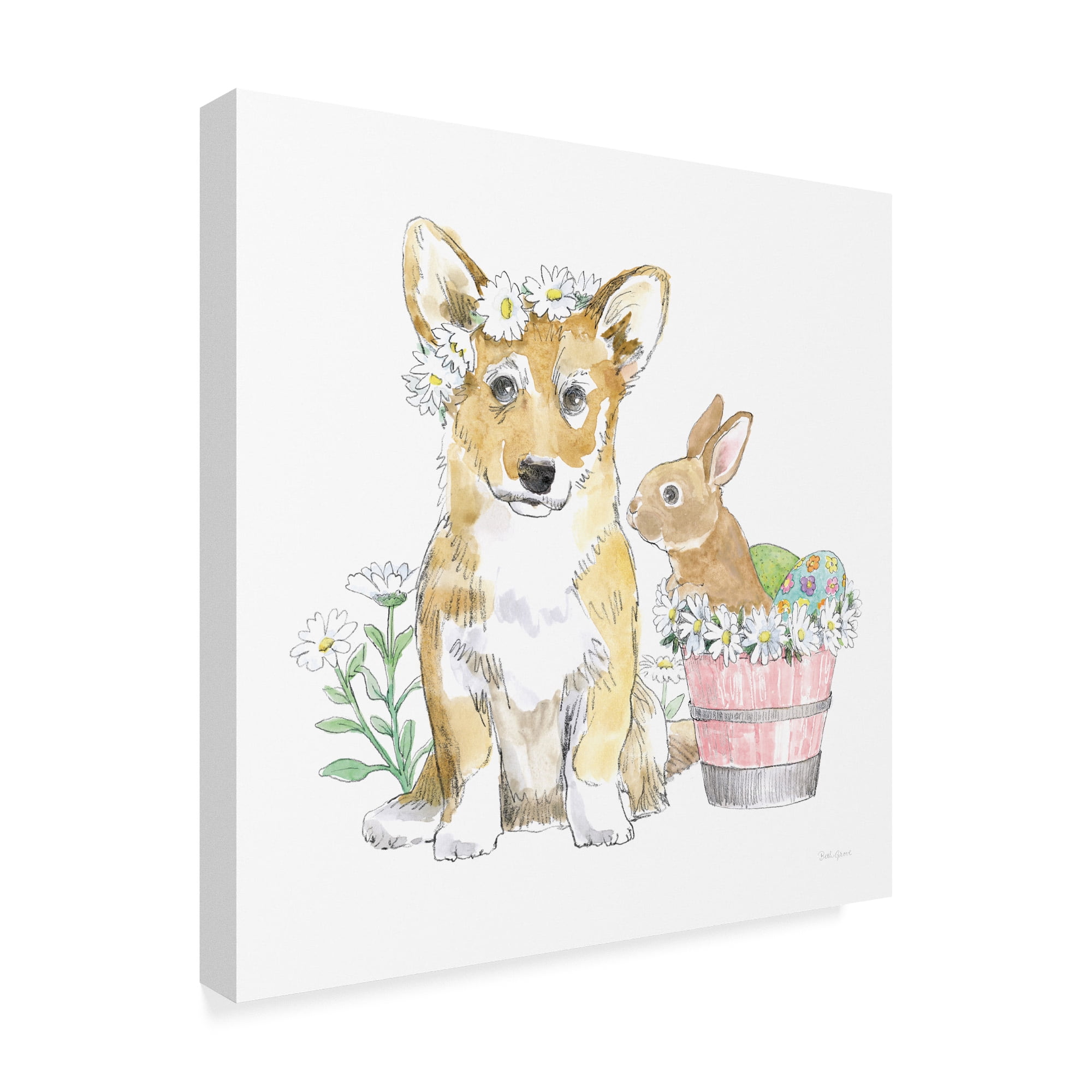 Trademark Fine Art 'Easter Pups I' Canvas Art by Beth Grove