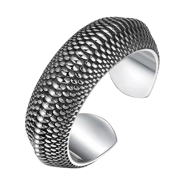 Joyas de moda para personas mayores con un exquisito tallado vintage, anillos ajustables para hombre