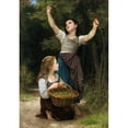 thumbnail image 2 of William Bouguereau 18x24 Black Ornate Framed Double Matted Museum Art Print Titled: Harvesting of Hazelnuts (1883), 2 of 5