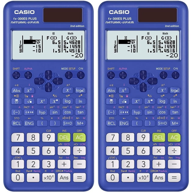 Calculadora científica Casio FX-300es Plus, segunda edición, azul, paquete 2