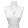thumbnail image 3 of Delight Jewelry Silvertone Tropical Blue Flip Flop with Palm Tree Silvertone Script Initial Disc - L - Charm Necklace, 20"+3", 3 of 4