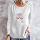 thumbnail image 2 of Camiseta de mujer Camisetas divertidas lindas de manga larga de otoño Camiseta Hearth Love Camiseta de regalo Tops Blusa Regalo para parejas Pompotops gfhjh15703, 2 of 4