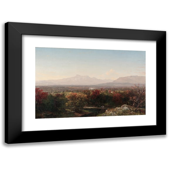 John Frederick Kensett 14x11 Black Modern Framed Museum Art Print Titled - An October Day in the White Mountains (1854)