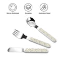 thumbnail image 3 of Salouo Bicycles And Boards Pattern 3 Pieces Toddler Utensils, Kids Silverware Set Stainless Steel Utensils for Kids Children Safe Spoons Forks & Knife Dishwasher Safe, 3 of 8