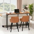 thumbnail image 6 of Ktaxon Modern Pub Dining Table for 4 People, 55" Long Bar Table Rectangle for Home, Brown, 6 of 8