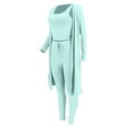 thumbnail image 7 of UPPADA Legging Outfits for Women 3 Piece Set,3 Piece Lounge Sets for Women Fall Outfit Pajama Sweatsuit Open Front Cardigan Crop Tank Tops Legs Pants Set Blue,L, 7 of 7