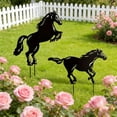 thumbnail image 5 of Set of 2 Outdoor Metal Horse Ground Stake Decorations – Vintage Garden Yard Lawn Decor for Lawn, Patio & Outdoor Scene Art Black, 5 of 6