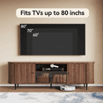 thumbnail image 3 of BaPiPro 70" Modern Chic TV Stand with Multi-Storage Cabinets & Glass Doors, Entertainment Center for Living Room, Brown, 3 of 7