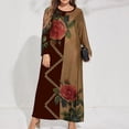 thumbnail image 4 of LSLJS Plus Size Women Décontracté Ample Imprimé Long-sleeve Col Rond Dress, 4 of 4