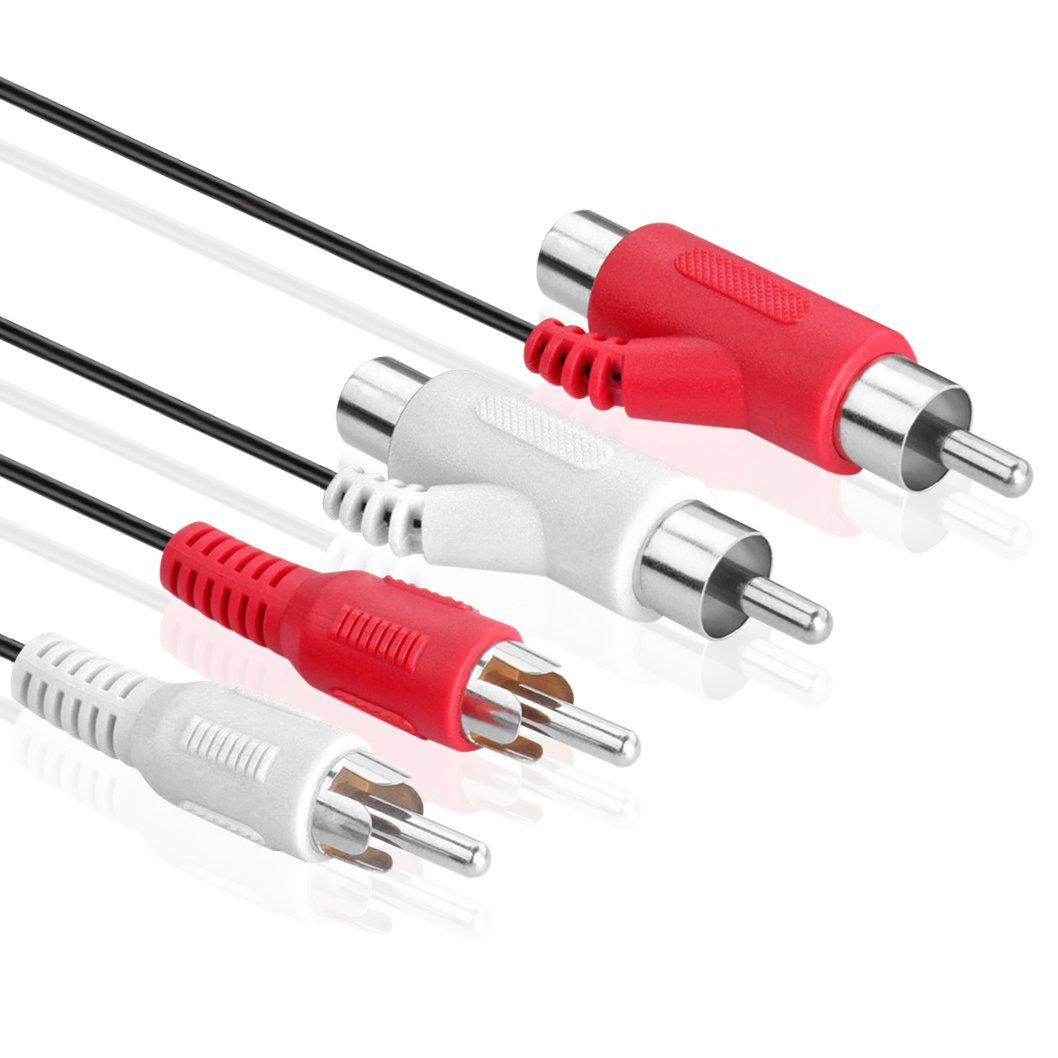 RCA Audio Piggyback Cable, 2 RCA Male to 2 RCA Male + RCA Female Piggyback (6ft) - image 3 of 3
