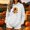 White, variant on Ynynloco Halloween Slouchy Hoodies Sweatshirt for Women Casual Long Sleeve Pullover Tops with Pocket Ideal Thanksgiving Season Gift