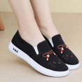 thumbnail image 4 of Willtoo Women Cute Cat Embroidery Slip On Canvas Shoes Lightweight Platform Casual Loafers Breathable Comfort Non Slip Walking Flat Shoes, 4 of 6